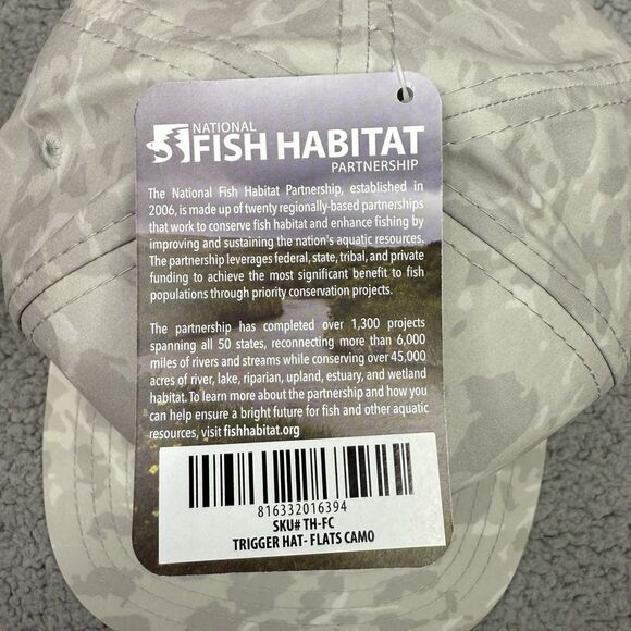 Fishpond Fly Fishing Hat Cap Snap Back Gray Flats Camo Trigger Rope Trucker NWT - Picture 6 of 12